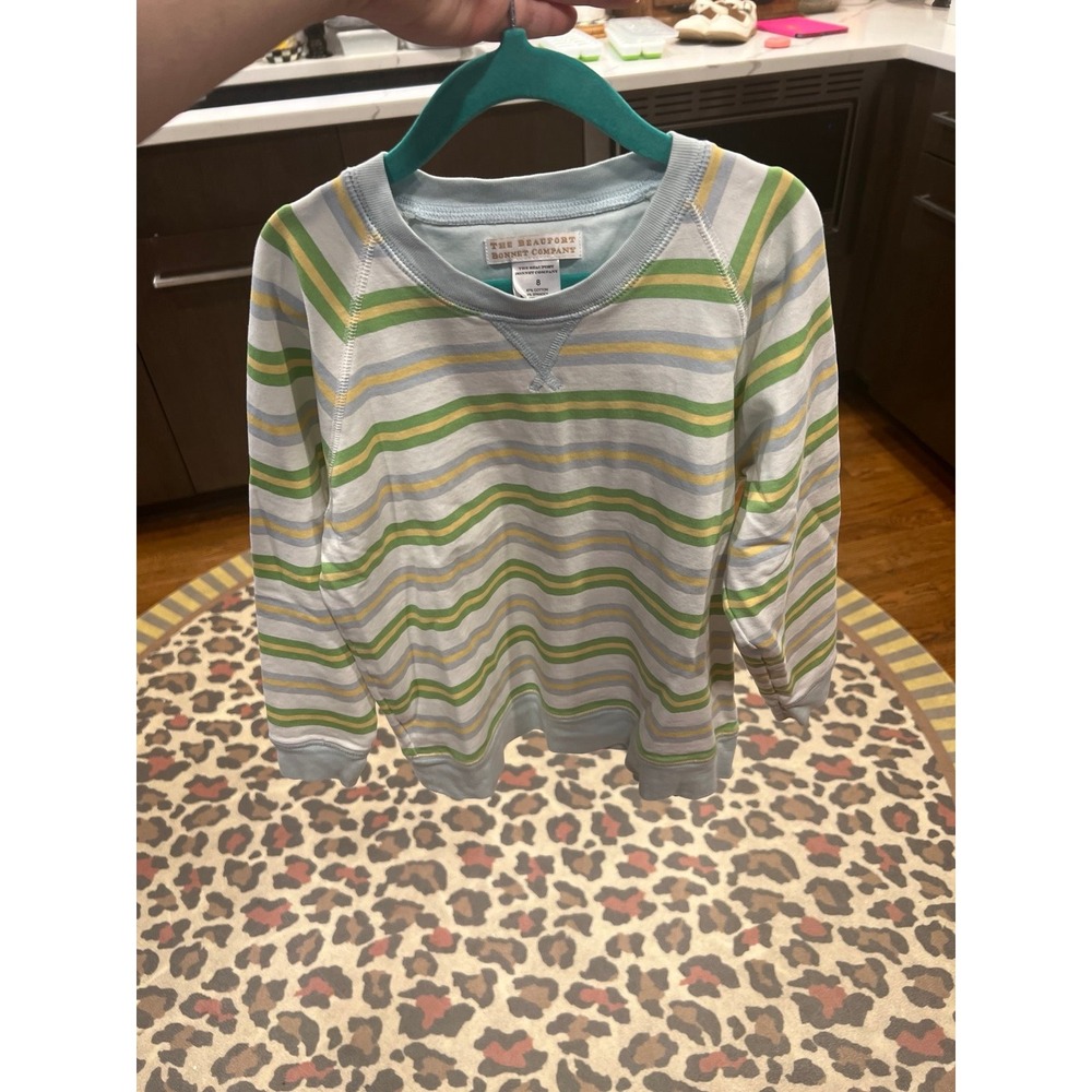Beaufort Bonnet Seacrest Stripe Cassidy Crewneck boys size 8